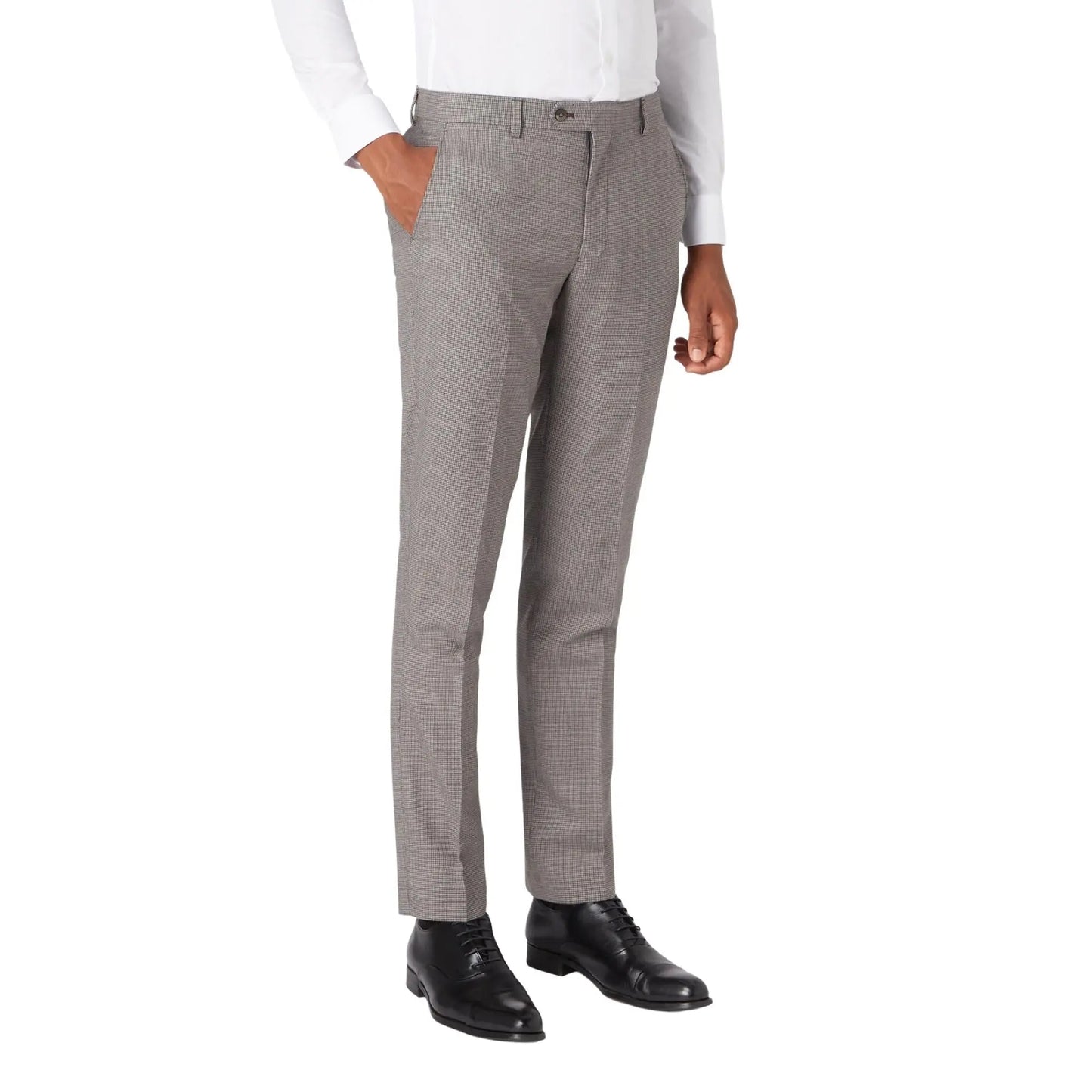 Buy Remus Uomo Lazio Houndstooth Suit Trouser - Beige | Suit Trouserss at Woven Durham