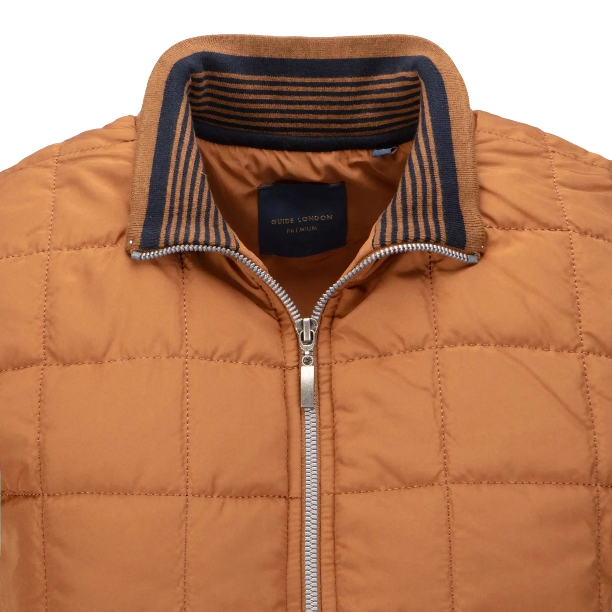 Buy Guide London Lightweight Quilted Gilet - Tan Brown | Gilets at Woven Durham