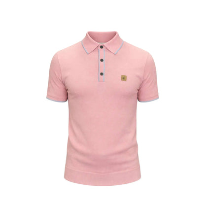 Buy Gabicci Vintage Lineker Short Sleeve Polo - Candy | Short-Sleeved Polo Shirtss at Woven Durham