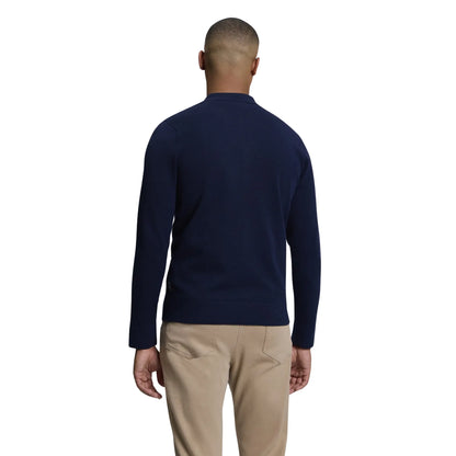 Buy Ben Sherman Long Sleeve Navy Checkerboard Polo | Crew-Neck Jumperss at Woven Durham