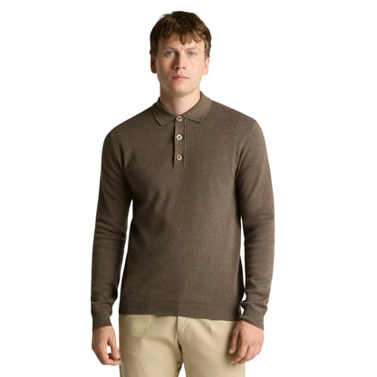 Buy Remus Uomo Long Sleeve Polo - Brown | Long-Sleeved Polo Shirtss at Woven Durham