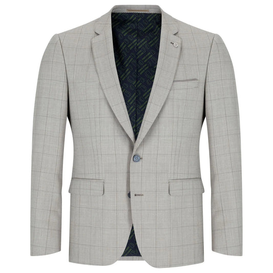 Buy Remus Uomo Lucian Windowpane Check Suit Jacket - Beige | Suit Jacketss at Woven Durham