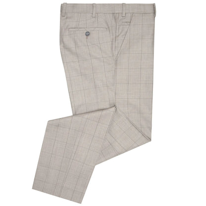 Buy Remus Uomo Lucian Windowpane Check Suit Trouser - Beige | Suit Jacketss at Woven Durham