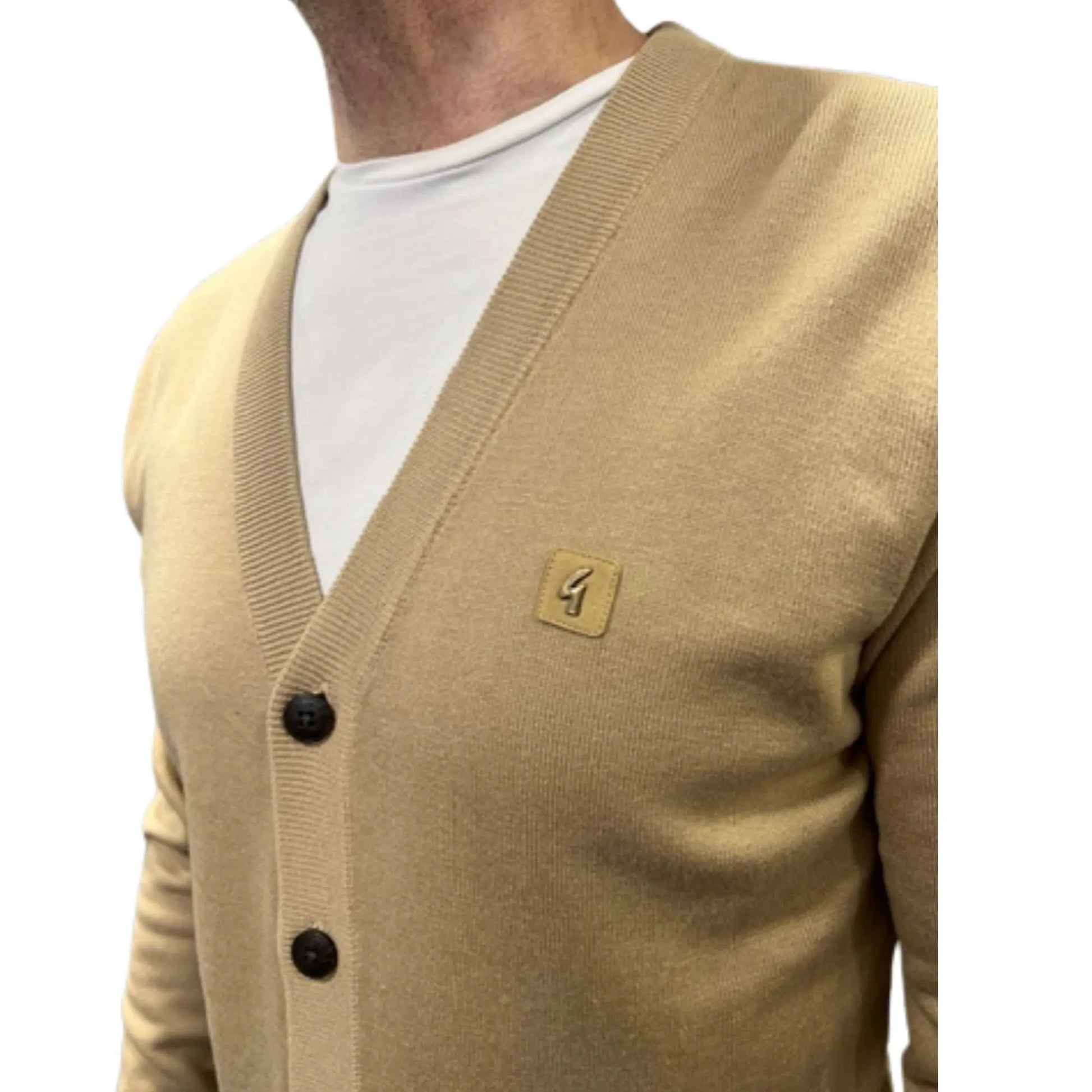 Buy Gabicci Vintage Macklin Button Through Cardigan - Sandstone | Cardiganss at Woven Durham