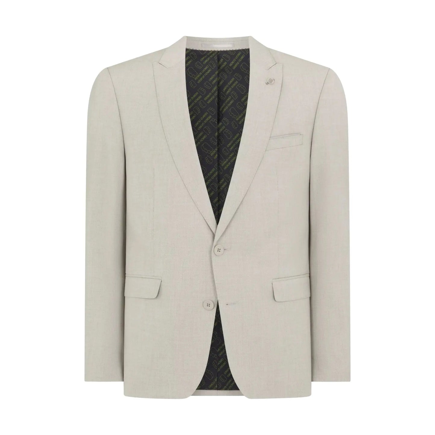 Buy Remus Uomo Mario Peak Lapel Suit Jacket - Stone | Blazerss at Woven Durham