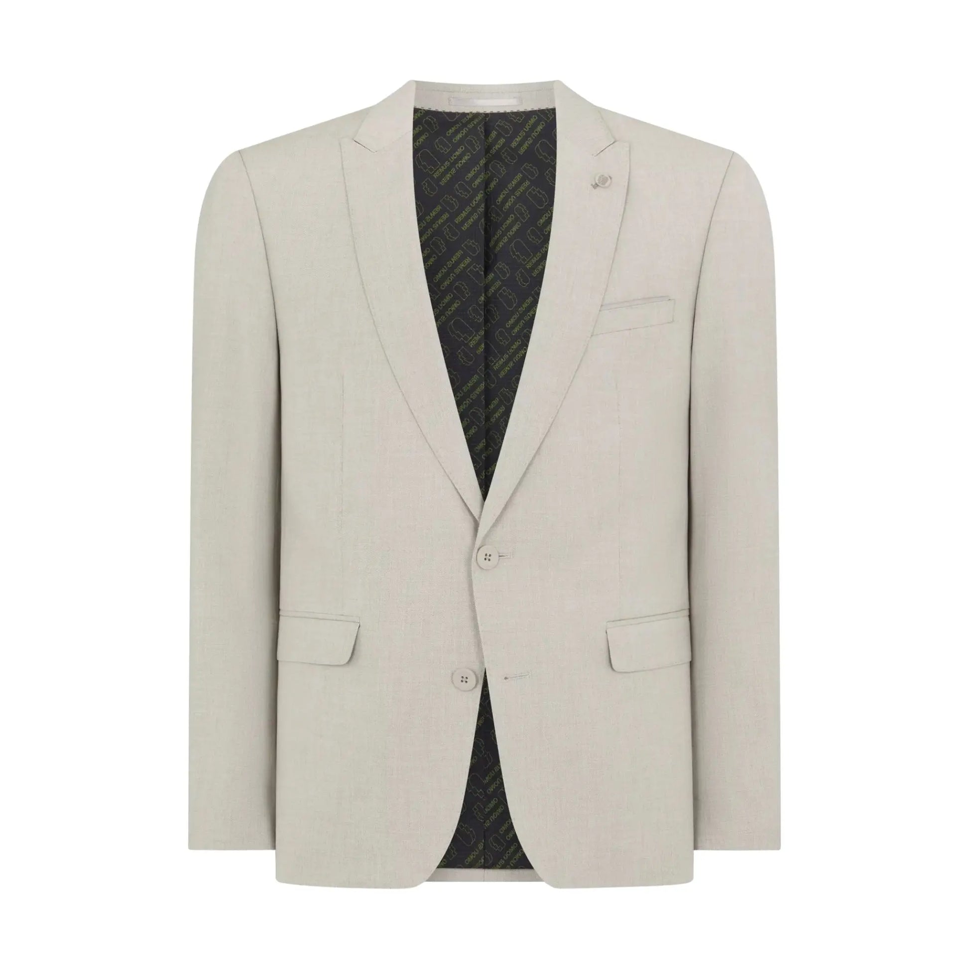 Buy Remus Uomo Mario Peak Lapel Suit Jacket - Stone | Blazerss at Woven Durham