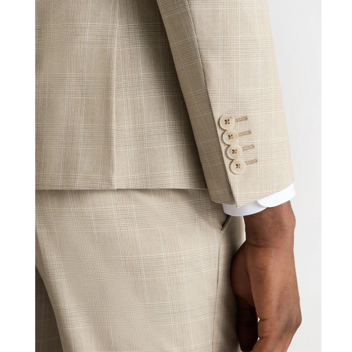 Buy Remus Uomo Matteo Check Suit Jacket - Stone | Suit Jacketss at Woven Durham