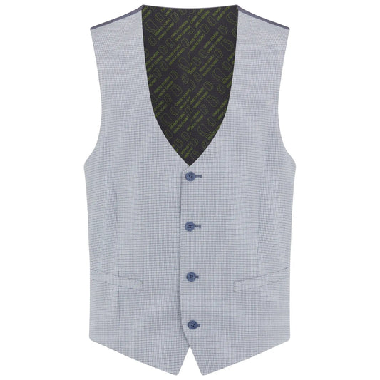 Buy Remus Uomo Matteo Check Suit Waistcoat - Blue | Suit Waistcoatss at Woven Durham