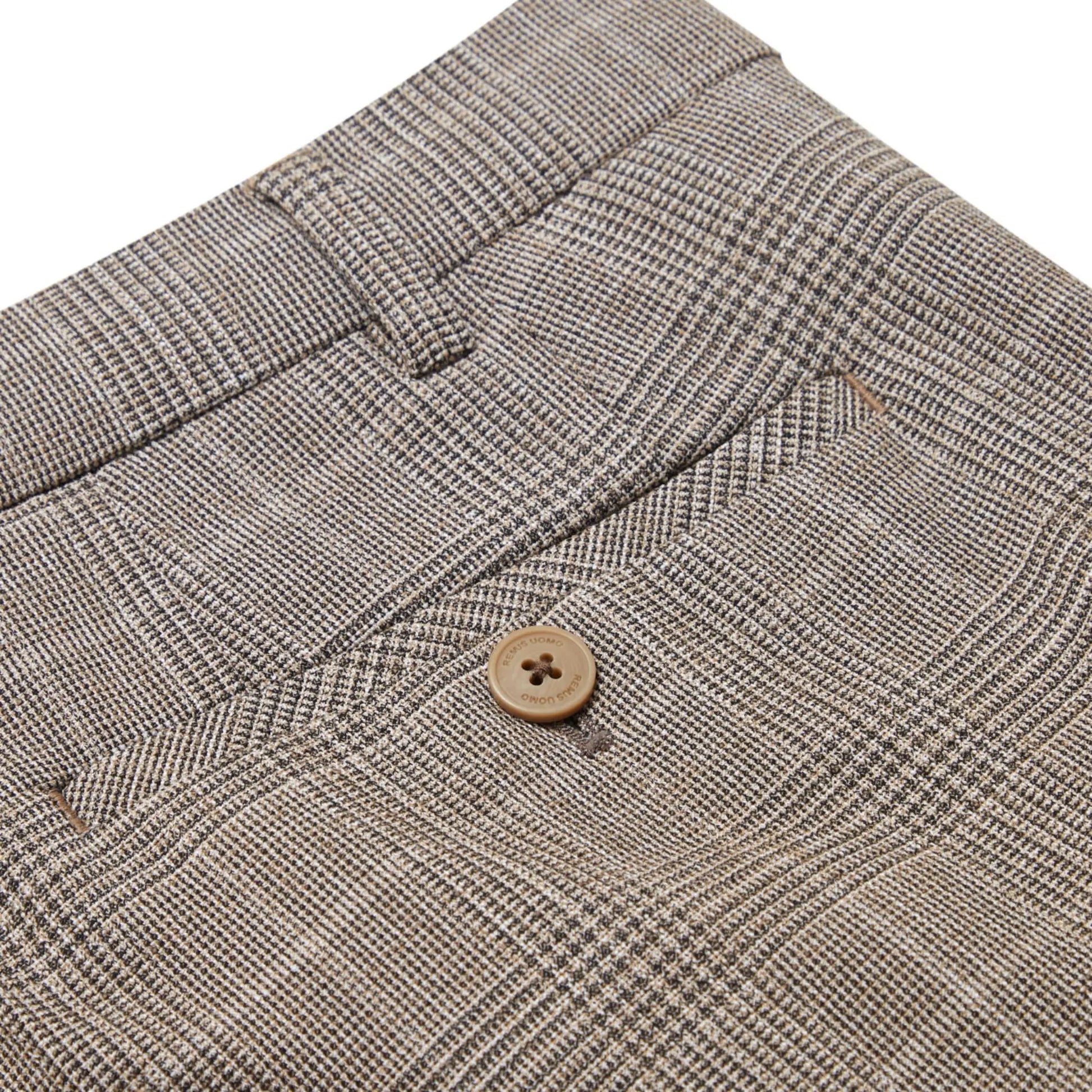 Buy Remus Uomo Matteo Prince of Wales Suit Trousers - Brown | Suit Trouserss at Woven Durham
