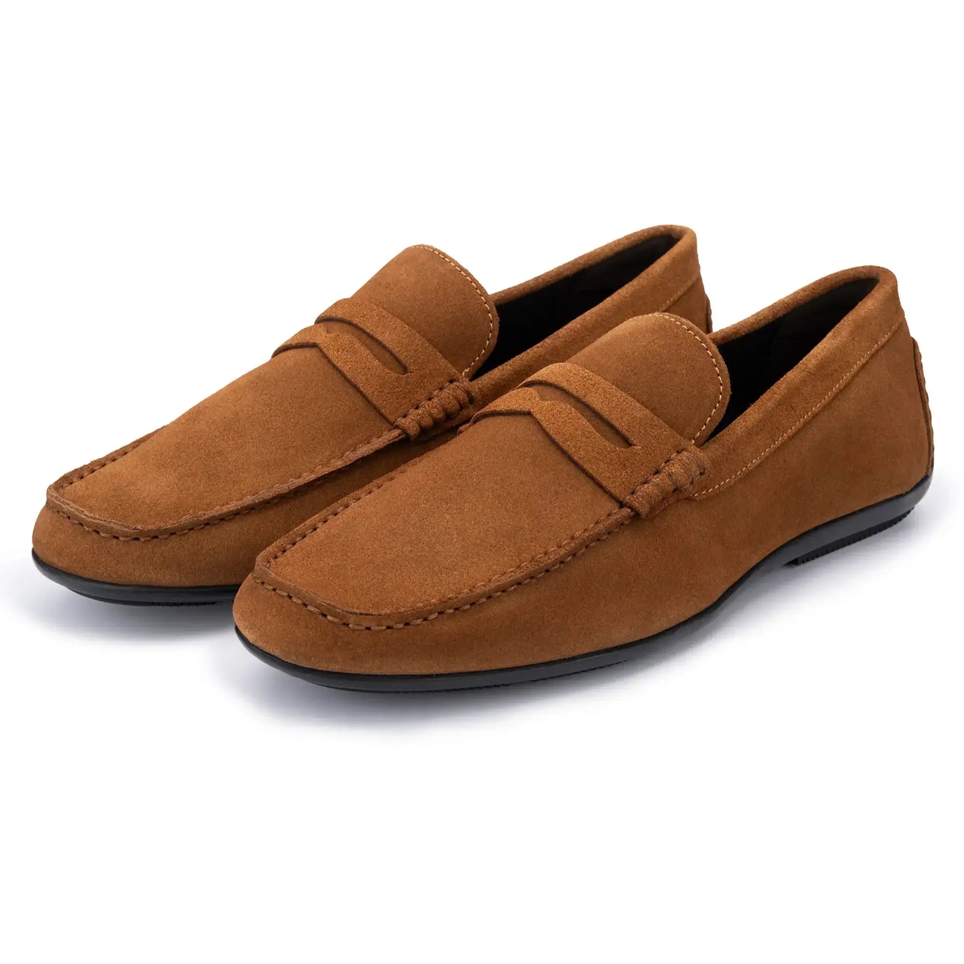 Buy John White McQueen Cognac Suede Driving Moccasins | Loafers at Woven Durham