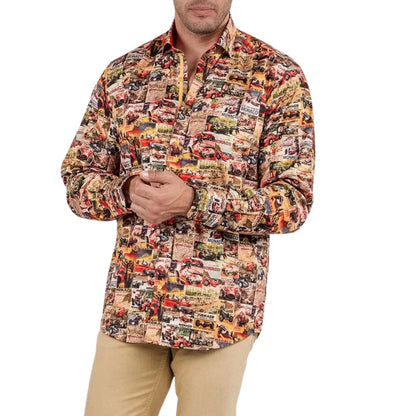 Buy Claudio Lugli Monaco Racing Print Shirt - Multi | Long-Sleeved Shirtss at Woven Durham