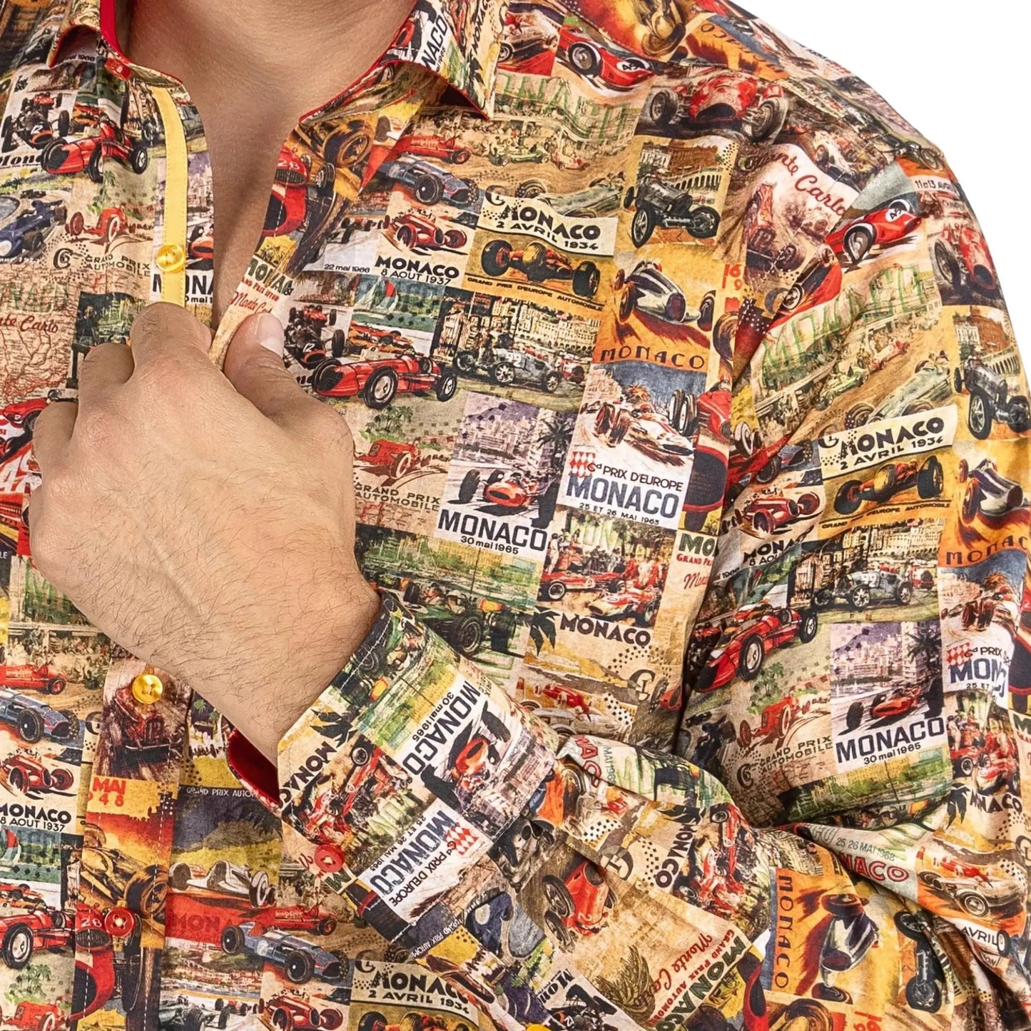 Buy Claudio Lugli Monaco Racing Print Shirt - Multi | Long-Sleeved Shirtss at Woven Durham