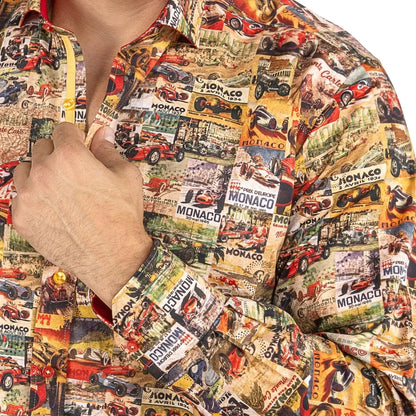Buy Claudio Lugli Monaco Racing Print Shirt - Multi | Long-Sleeved Shirtss at Woven Durham