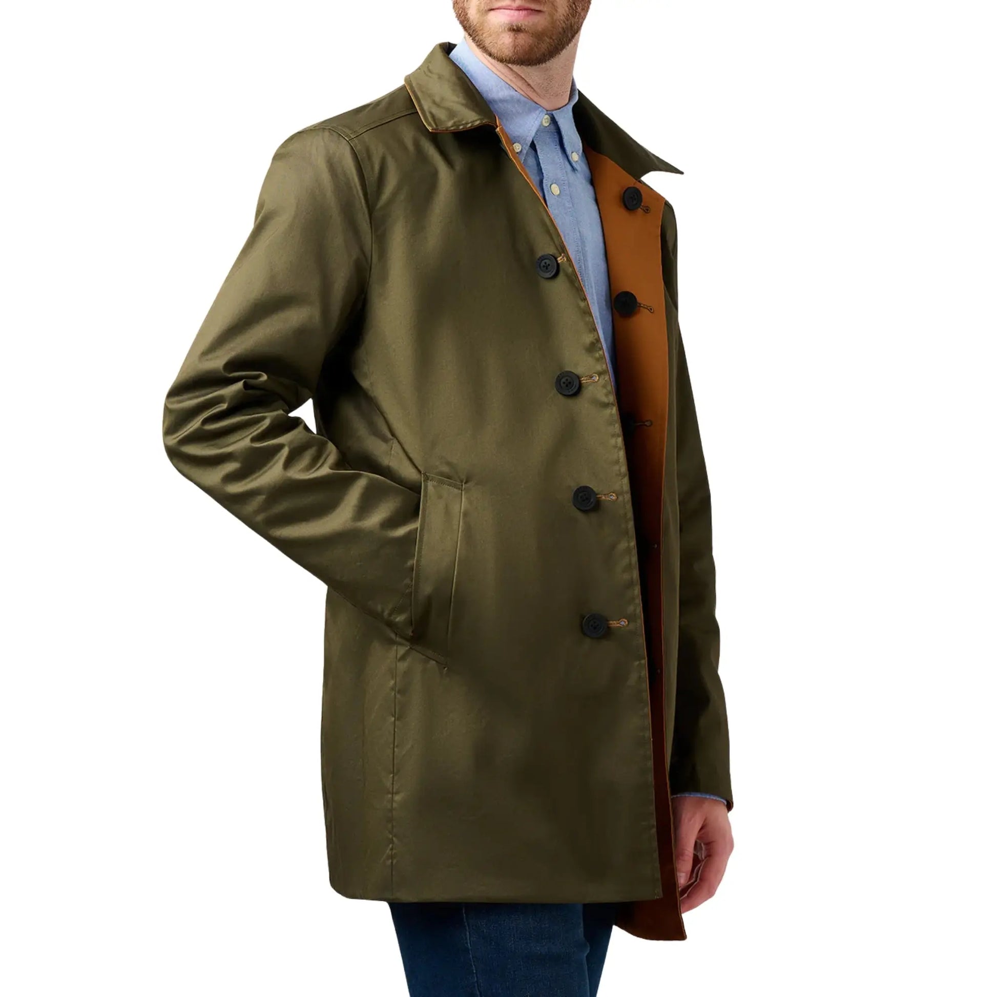 Buy Guards London Montague Reversible Mac Jacket - Tan/Green | Mac's & Trench Coatss at Woven Durham