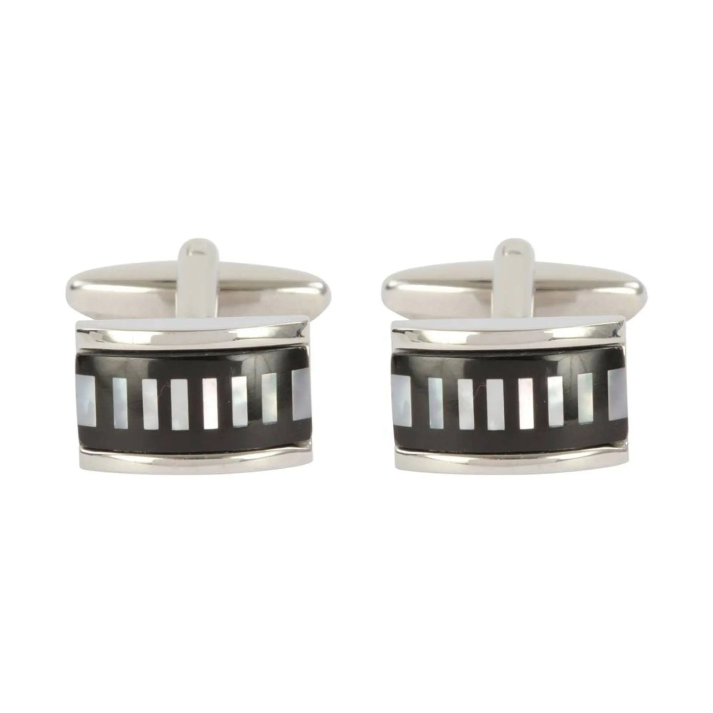 Buy Dalaco Mother of Pearl & Onyx Stripe Cufflinks | Cufflinkss at Woven Durham