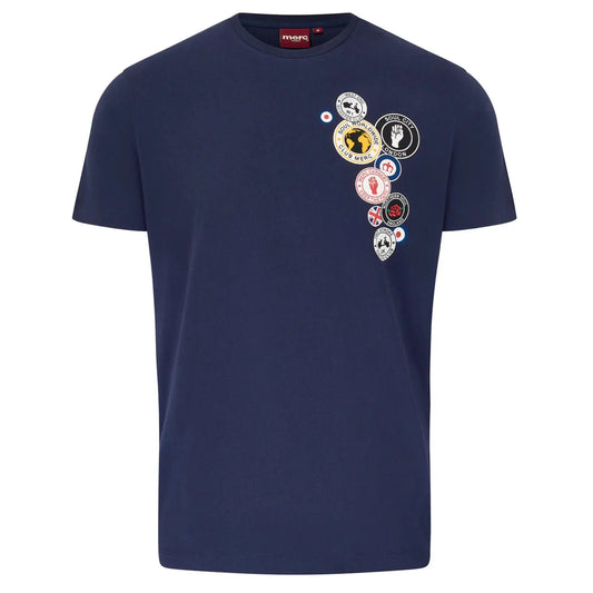 Buy Merc London Naunton Pin Badge T-Shirt - Navy | T-Shirtss at Woven Durham