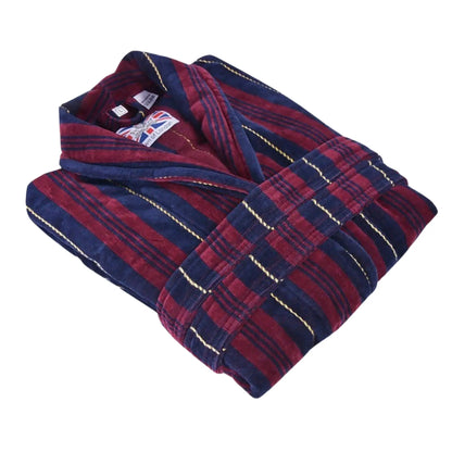Buy Bown of London Marchand Dressing Gown - Claret / Navy | Nightgownss at Woven Durham
