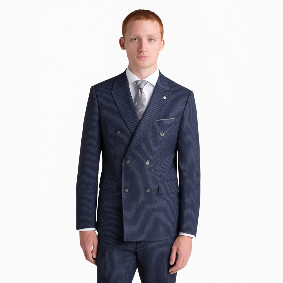 Buy Remus Uomo Navy DB Pinstripe Suit Jacket | Suit Jacketss at Woven Durham