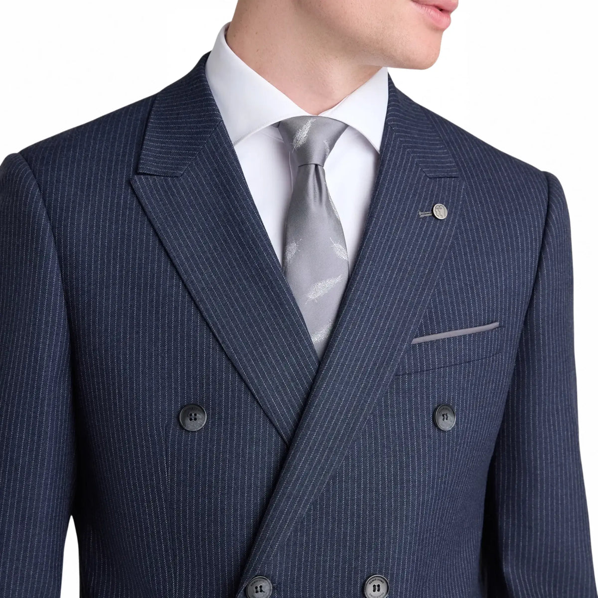 Buy Remus Uomo Navy DB Pinstripe Suit Jacket | Suit Jacketss at Woven Durham