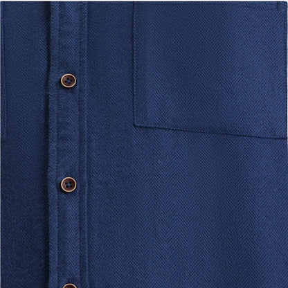 Buy Ben Sherman Navy Long Sleeve Brushed Herringbone Overshirt | Overshirtss at Woven Durham