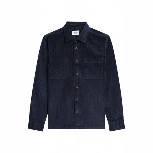 Buy Ben Sherman Navy Long Sleeve Corduroy Overshirt | Overshirtss at Woven Durham