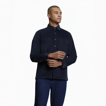 Buy Ben Sherman Navy Long Sleeve Corduroy Overshirt | Overshirtss at Woven Durham