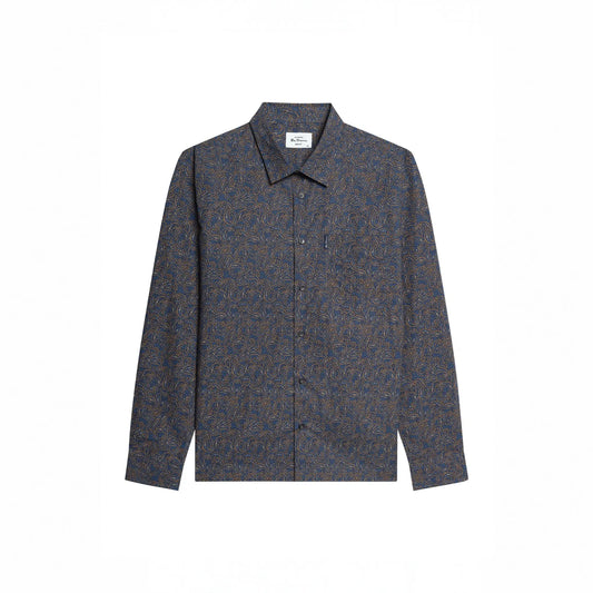 Buy Ben Sherman Navy Long Sleeve Paisley Print Shirt | Overshirtss at Woven Durham