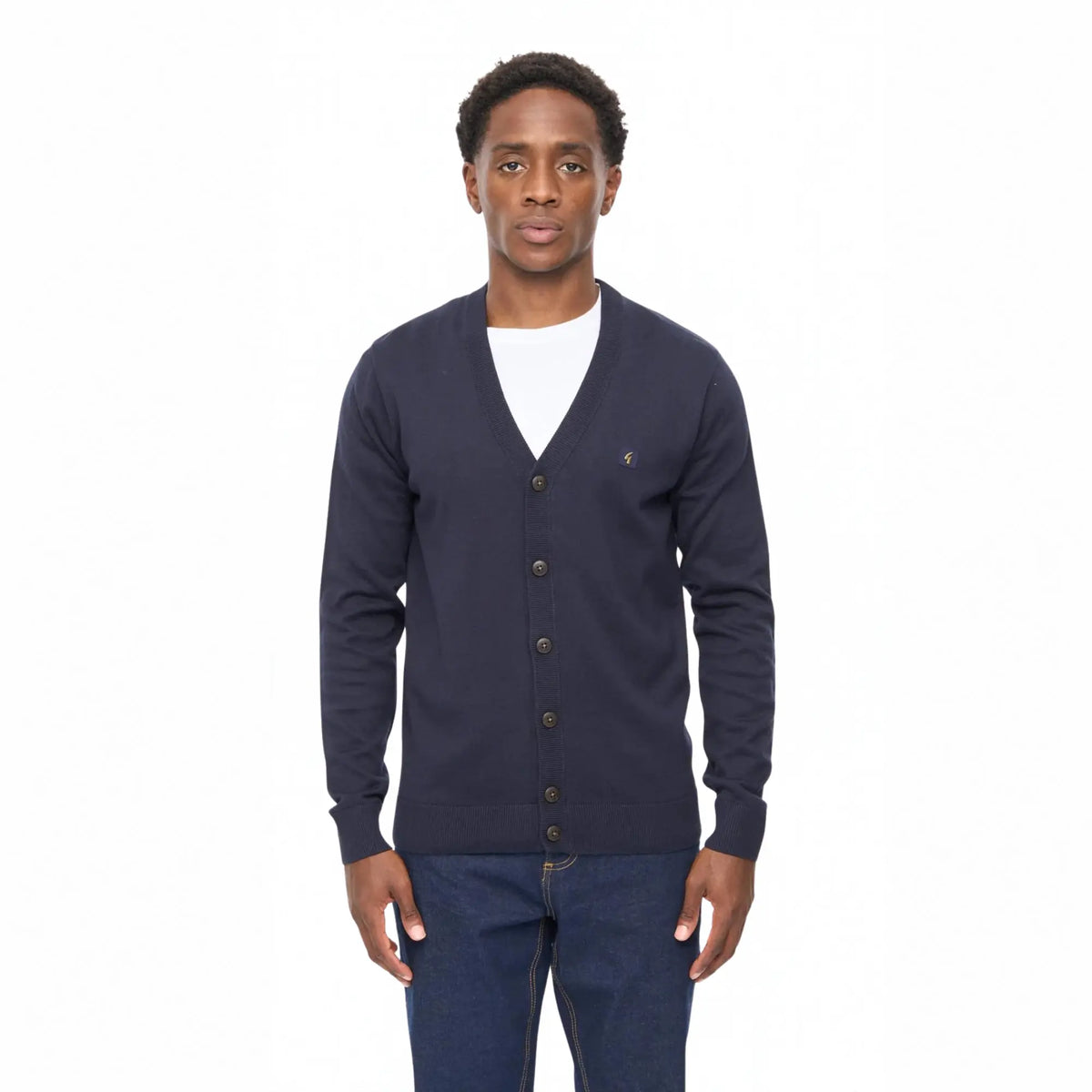 Buy Gabicci Vintage Navy Macklin Button Through Cardigan | Cardiganss at Woven Durham