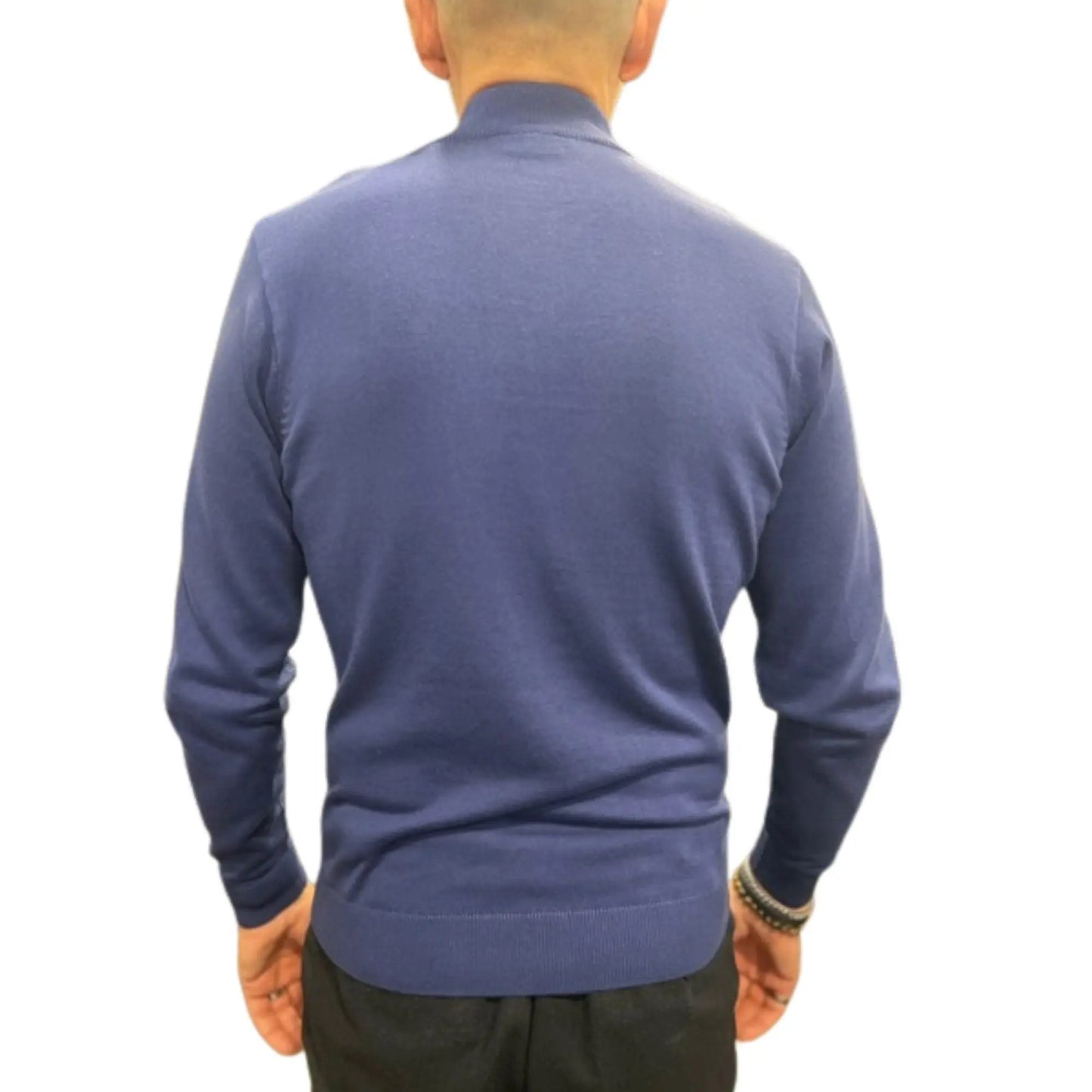 Buy Gabicci Vintage Naxton Quarter-Zip Jumper - Blue | Zip-Up Jumperss at Woven Durham