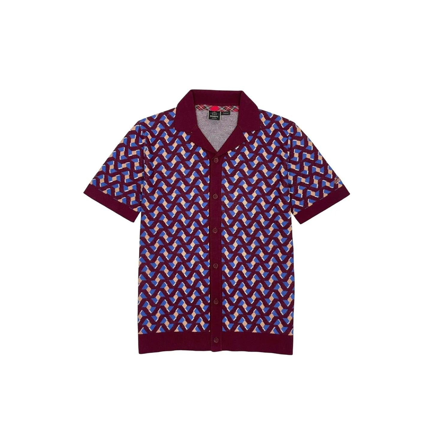 Buy Merc London Newcome Knitted Polo - Burgundy | Short-Sleeved Polo Shirtss at Woven Durham