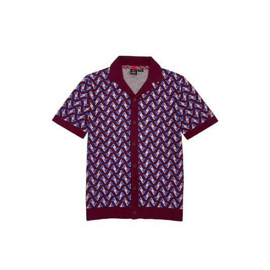 Buy Merc London Newcome Knitted Polo - Burgundy | Short-Sleeved Polo Shirtss at Woven Durham