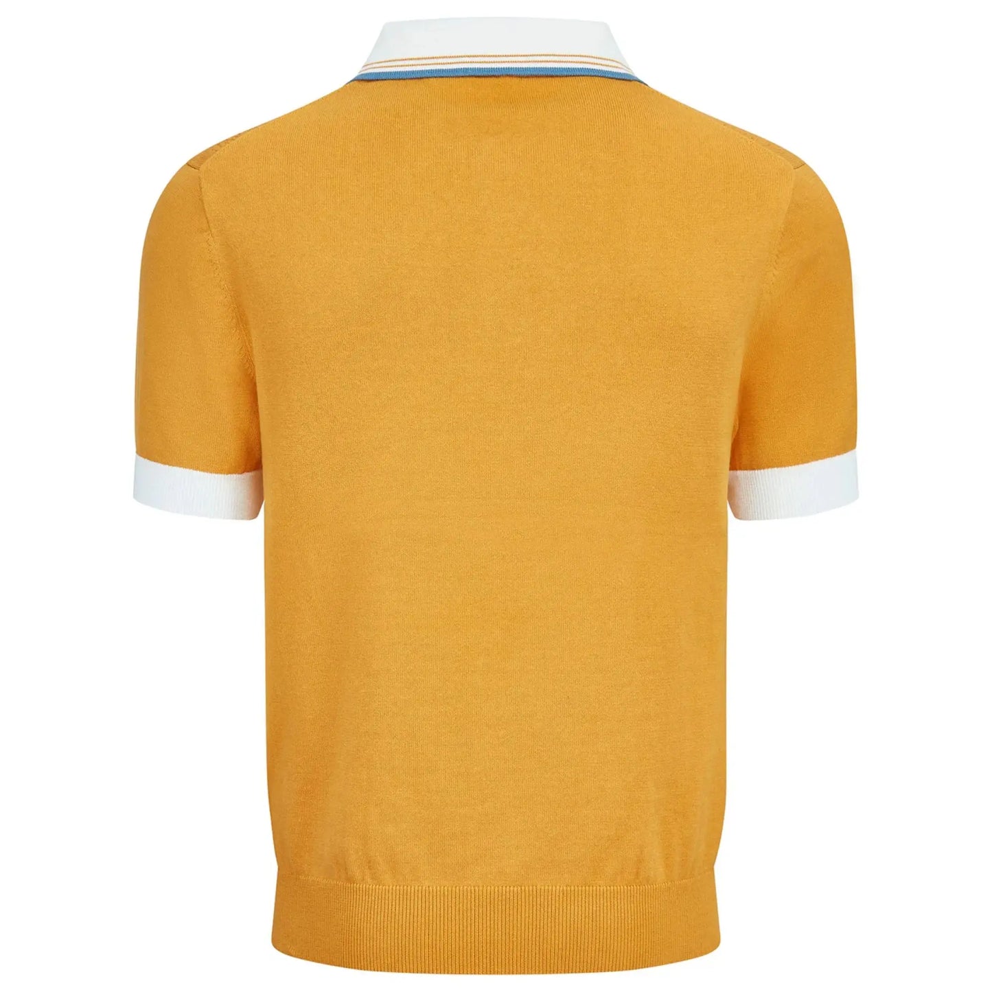 Buy Merc London Newton Knitted Polo - Ochre | Short-Sleeved Polo Shirtss at Woven Durham