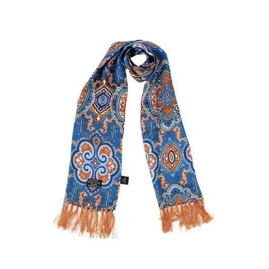 Buy Tootal Ocean Blue Medallion Silk Scarf | Aviator Scarvess at Woven Durham