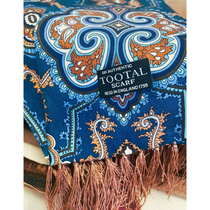 Buy Tootal Ocean Blue Medallion Silk Scarf | Aviator Scarvess at Woven Durham