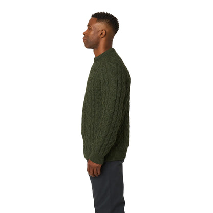 Buy Peregrine Olive Hudson Chunky Crew-Neck Jumper | Crew-Neck Jumperss at Woven Durham