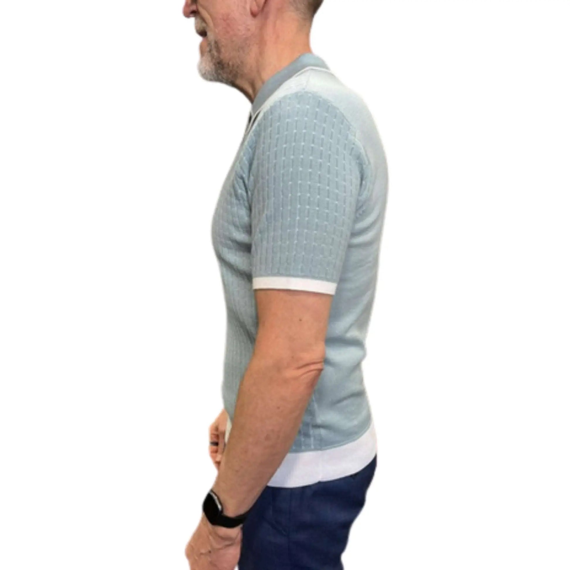 Buy Gabicci Vintage Osbourne Knitted Polo - Mint | Short-Sleeved Polo Shirtss at Woven Durham