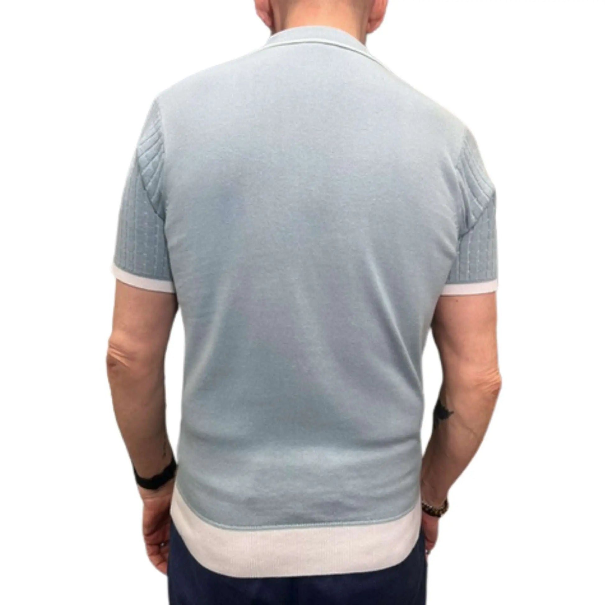 Buy Gabicci Vintage Osbourne Knitted Polo - Mint | Short-Sleeved Polo Shirtss at Woven Durham