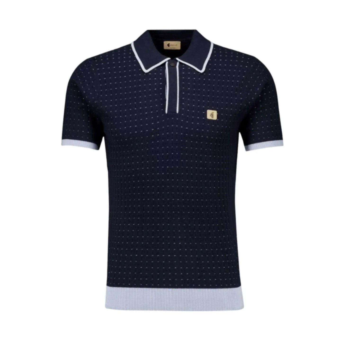 Buy Gabicci Vintage Osbourne Knitted Polo - Navy | Short-Sleeved Polo Shirtss at Woven Durham