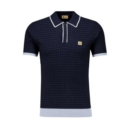 Buy Gabicci Vintage Osbourne Knitted Polo - Navy | Short-Sleeved Polo Shirtss at Woven Durham