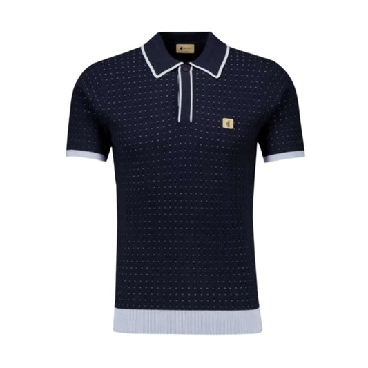 Buy Gabicci Vintage Osbourne Knitted Polo - Navy | Short-Sleeved Polo Shirtss at Woven Durham
