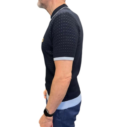 Buy Gabicci Vintage Osbourne Knitted Polo - Navy | Short-Sleeved Polo Shirtss at Woven Durham