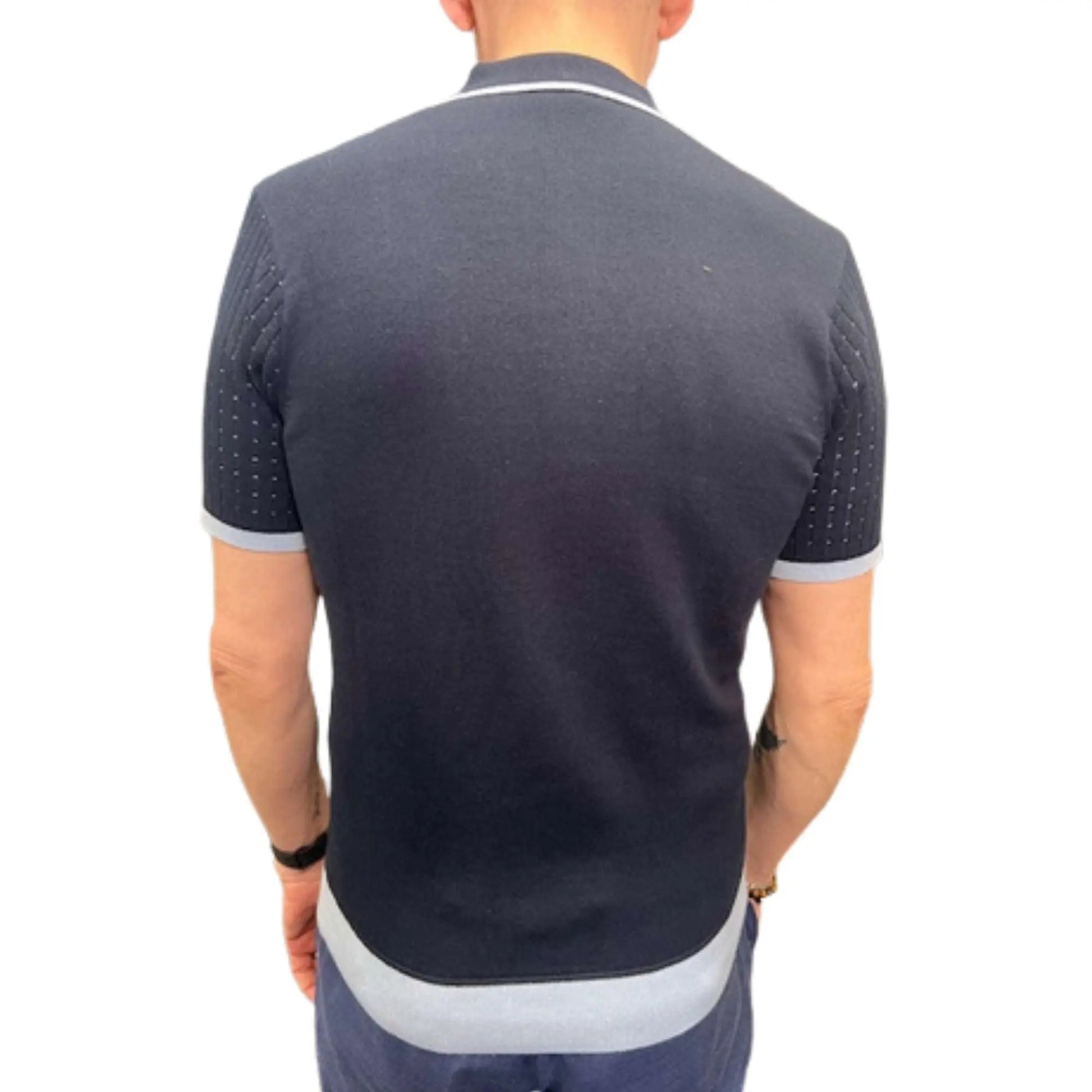 Buy Gabicci Vintage Osbourne Knitted Polo - Navy | Short-Sleeved Polo Shirtss at Woven Durham