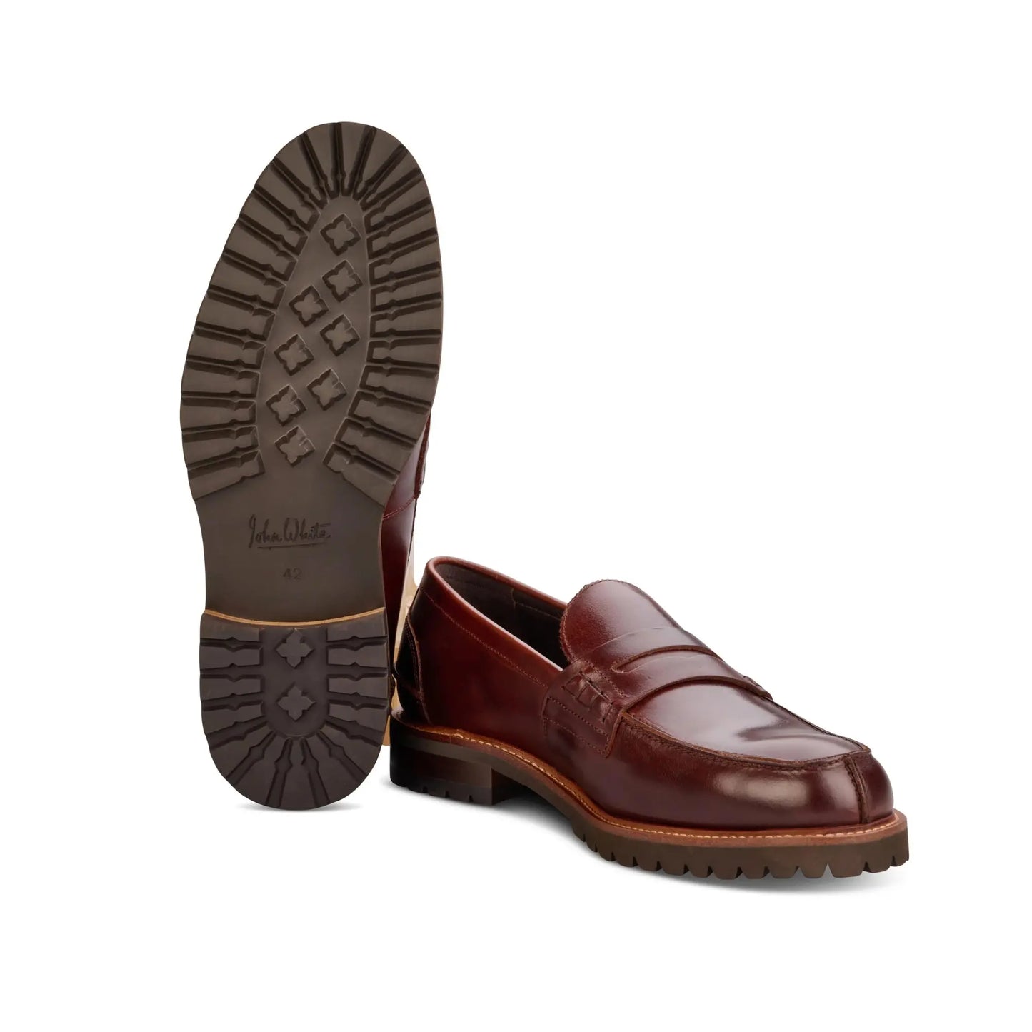 Buy John White Oxburgh Penny Loafer - Brown | Loafers at Woven Durham