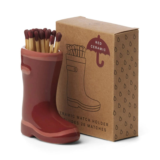 Buy Designworks Collective Paddywax Wellington Boot Holder with 25 Matches - Red | s at Woven Durham