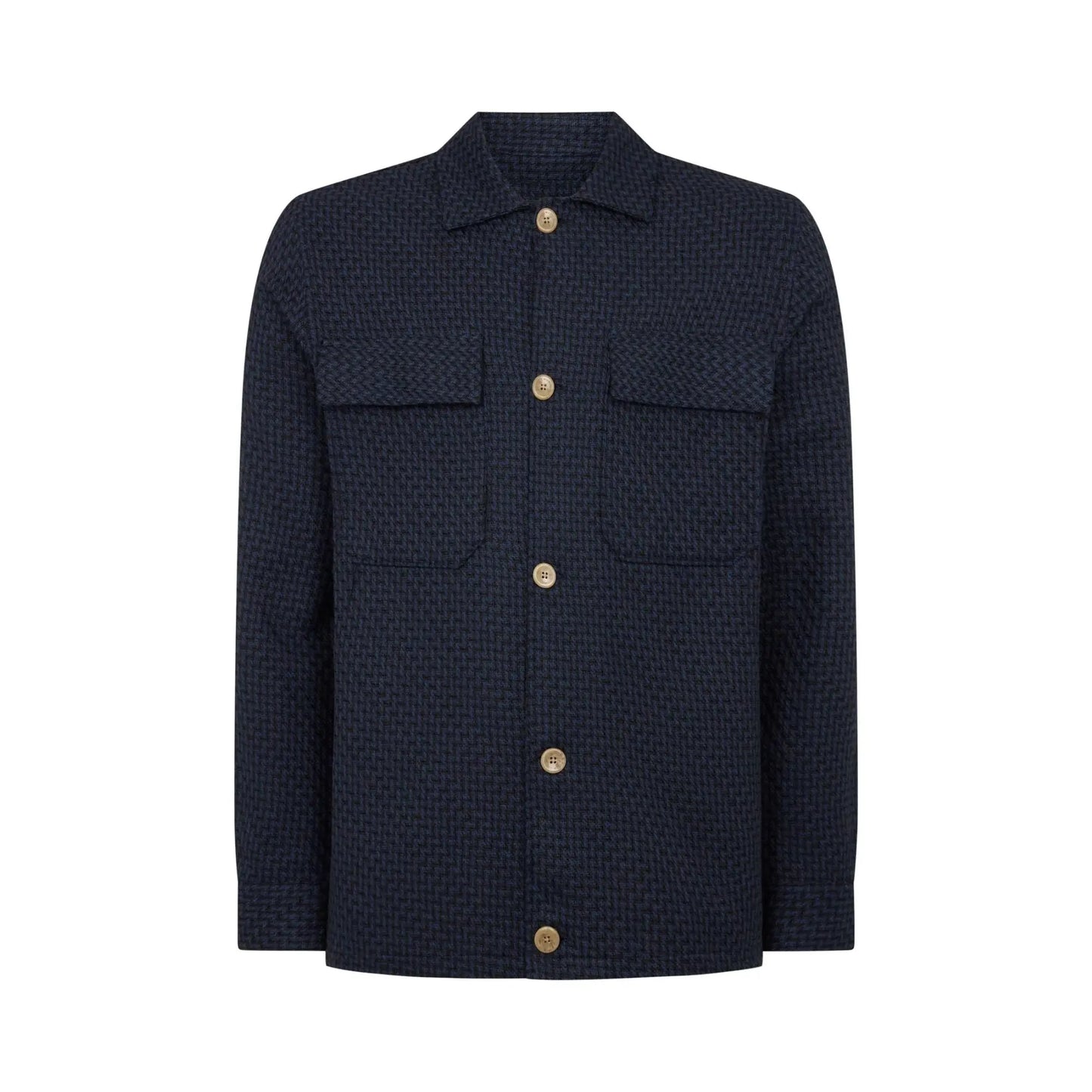 Buy Remus Uomo Paolo Herringbone Overshirt Jacket - Navy | Overshirtss at Woven Durham