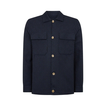 Buy Remus Uomo Paolo Herringbone Overshirt Jacket - Navy | Overshirtss at Woven Durham
