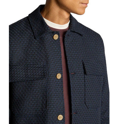 Buy Remus Uomo Paolo Herringbone Overshirt Jacket - Navy | Overshirtss at Woven Durham