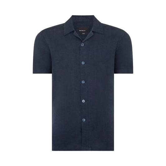Buy Remus Uomo Paolo Linen Short Sleeve Shirt - Navy | Short-Sleeved Shirtss at Woven Durham
