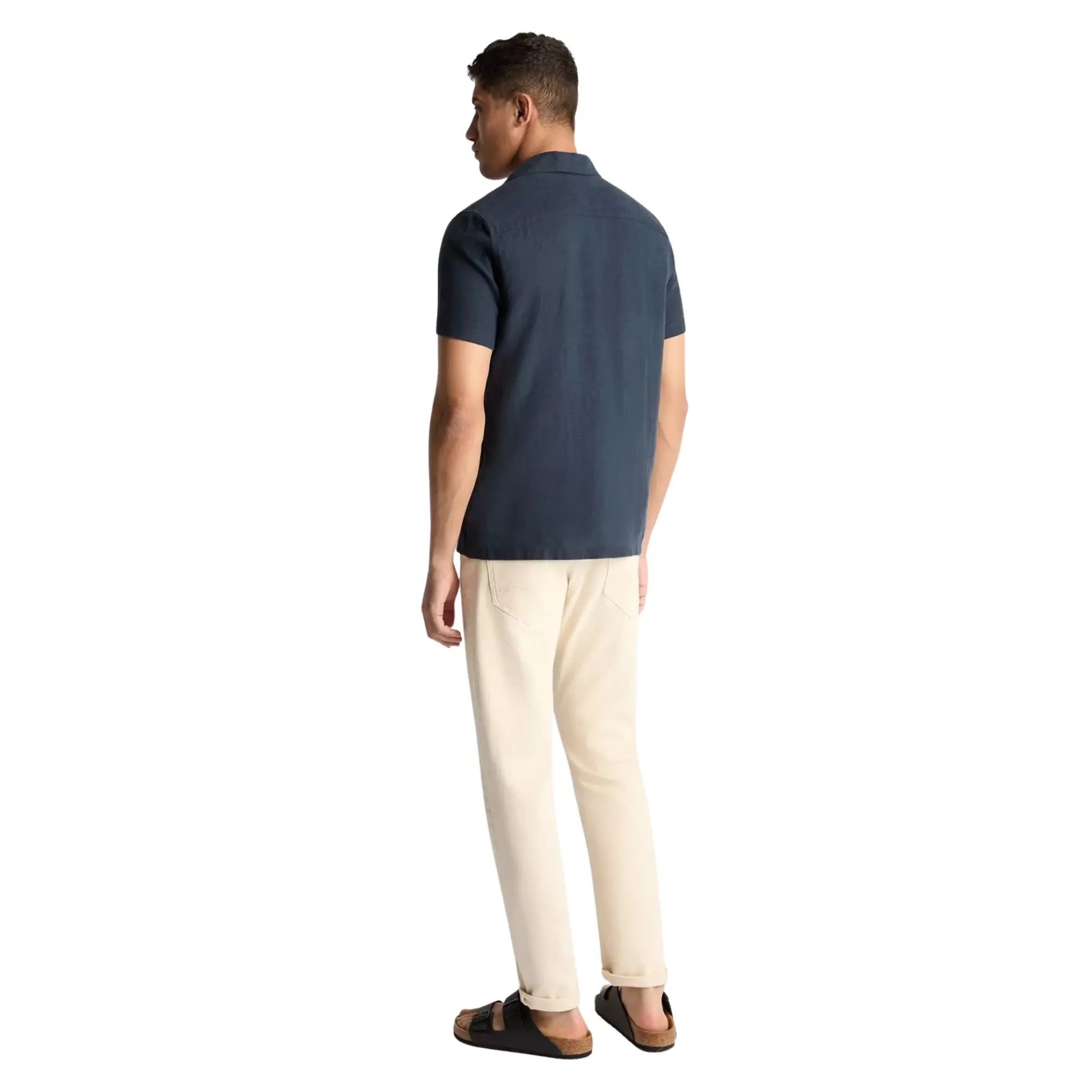 Buy Remus Uomo Paolo Linen Short Sleeve Shirt - Navy | Short-Sleeved Shirtss at Woven Durham