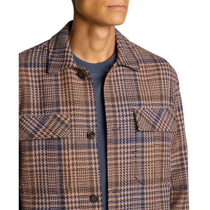 Buy Remus Uomo Paolo Overshirt Check Jacket - Brown | Bomber Jacketss at Woven Durham